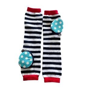 Bella Tuno Black Stripe Knee Pad Leg Warmers - One Size